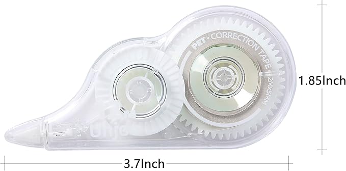 Unjoo White Correction Tape, Fast Clean and Easy to Use Tear-Resistant Tape, For school Supplies, Office (12pack, 5M/196, Tape Width 0.2in)