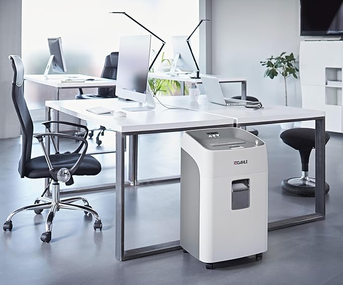 Dahle ShredMATIC SM 300 Auto Feed Paper Shredder, 300-Sheet Capacity, Cross-Cut, P-4 Security, Jam-Free & Oil-Free, Shreds CDs, Credit Cards, Staples & Paper Clips, German Engineered
