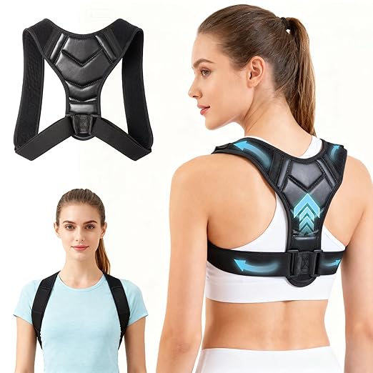 Posture Corrector for Men & Women, Adjustable Upper Back Shoulder Brace, Back Straightener for Neck, Spine Alignment, Improve Posture, Comfortable & Breathable,S/M