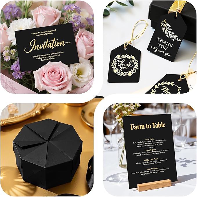 120 Sheets Black Cardstock 8.5 x 11 Construction Paper, 200GSM Card Stock Black Paper Cardstock for Invitations, Art, Drawing, Menus, DIY Cards, Tags, Cards Making, Craft, Certificate, Office Printing