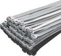 XINGO 8 Inch Silver Zip Ties Heavy Duty 100 Pack, 120 LBS Tensile Strength, Premium Nylon Cable Wire Ties, Self-locking Plastic Ties for Indoor and Outdoor Use