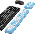 MEKASS Keyboard Wrist Rest, Ergonomic Wrist Pad, Soft Memory Foam Keyboard Hand Rest with Non-Slip Base, Easy Typing, Pain Relief, Comfort Support for Office Work Gaming Accessories (Blue White)
