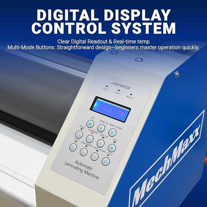 65" Full-Auto Cold & Heat Assisted Laminator Machine with 4 Trimmers, Max Speed 40ft/min, 63" Max Width, 1.1" Max Thickness, Infrared Heating, Digital Control for Vinyl Graphics, Inkjet Prints,1700-B2