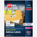 Avery Waterproof Sticker Labels for Printer - 1" x 2-5/8" Mailing Labels, Ultrahold Permanent Adhesive, Laser Printers, 1,500 Printable Avery Address Label Sheets (5520)