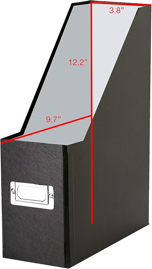 Snap-N-Store Fiberboard Magazine File with PVC Laminate, 12.25 x 3.88 x 9.75 Inches, Black (SNS01565)