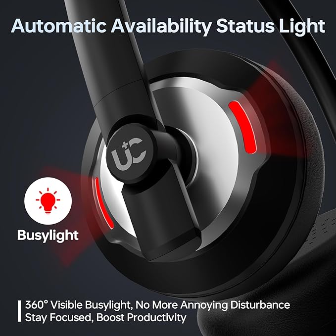 Blucalm Wired Headset with Mic for PC/Laptop, Noise Canceling Headphones with Mic/in-line Control for Teams, On-Ear USB Computer Headset with Microphone for Home/Office/Call Center, Black 10Pcs