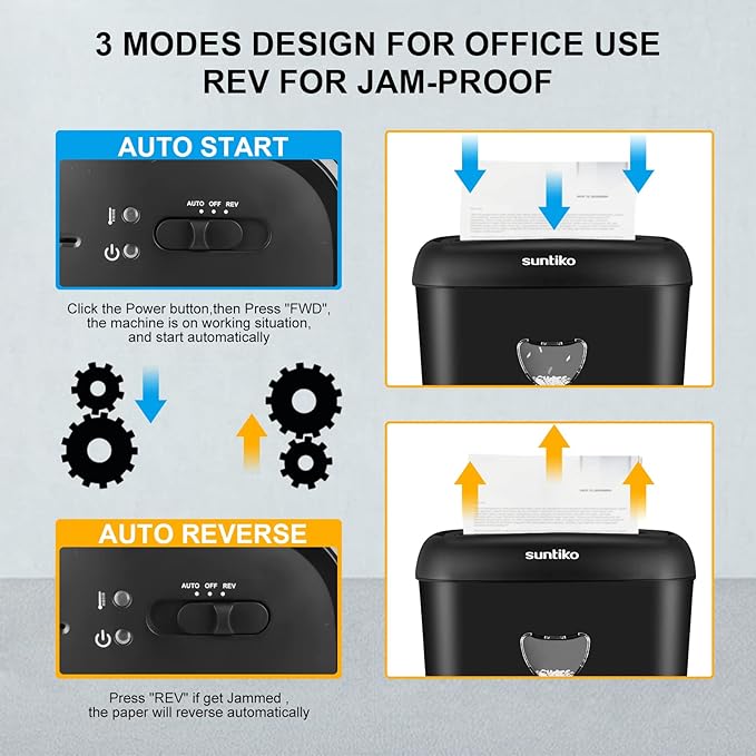 14 Sheet Cross Cut Paper Shredder for Home Office Use with P-4 High Security and 6.6 Gallon Bin for Credit Cards CDs or Staples ETL Certified Black