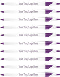 SyPen Personalized Pens With your Custom Logo or Text-500 Pack Bulk-for Businesses, Parties, and Events, Custom Printed Slim Ballpoint Click Pens, Purple Trim Color, Black Ink
