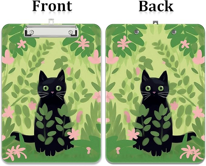 Rimilak Plastic Clipboards with Metal Clip, A4 Letter Size 9 x 12.5 in, Office Decorative for Students Women Men and Kids, Cute Custom Pattern, Kind Cat