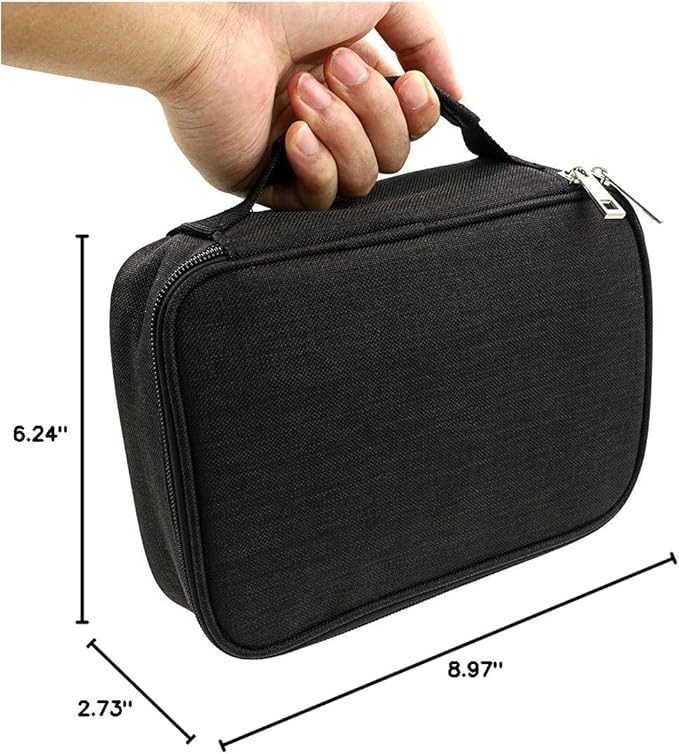 BTSKY® High Capacity Zipper Case- Multi-Functional for Stationery and Pencil, 72 Slots Colored Portable Bags With 2 Removable Sleeves(Black)