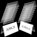 30 Pcs Mini Acrylic Sign Holder, 2.5x3.5 Inch Small Clear Acrylic Name Plate for Desk, V-Shaped Name Signs Display Stand for Office Business Conference School Store