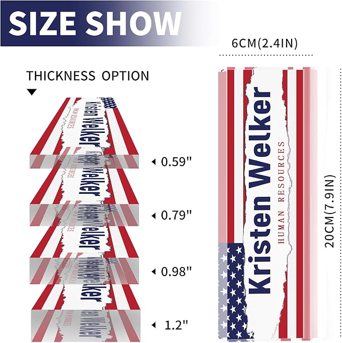 Custom Flag Name Plate for Desk, Desk Name Plate Personalized, Office Decor for Women Men, Acrylic Desktop Accessories, Office Appreciation Gifts for Boss Social Workers Nurse Teacher Employee (Flag A)