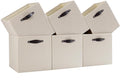 Storage Cube Bins | 7.7 oz/yd² Fabric Cubby Organizer Baskets for Shelf, Bookcase, Closet, Cabinet, Wardrobe | 13x13 Cube Drawer | 6 Pack, Beige, 13x13x13 Inch