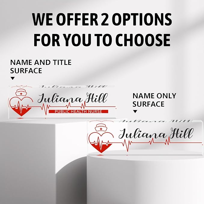 Personalized Name Plate for Desk, Nurse Office Decor for Women and Men, Employee Appreciation Gifts (Nurse Funds)