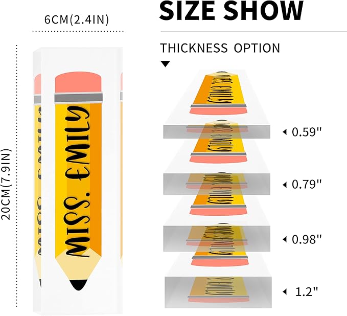 Teacher Office Desk Name Plate Personalized, Custom Name Plates for Desks, Teachers Office Desk Decor, Clear Acrylic Glass Block, Personalized Office Gifts for Teachers Laywers, Appreciation Gifts