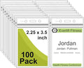 Fushing Pack of 100 Clear Plastic Vertical Badge Holders, Name Tag Holders, Card Holders (S)