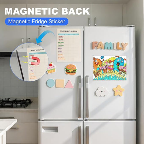 30 Pack 8.5'' x 11'' Inch Magnetic Sign Holders, Rigid Print Protectors, Paper Holder With Adhesive Tape, Plastic Document Holder For Posters Letter Paper Picture, Wall Mount Magnetic Frame for Refrigerator Window, Door, Home, Office, and Store
