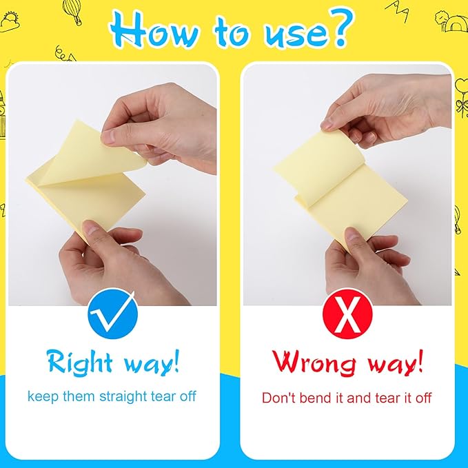 Lincia Sticky Notes Bulk, 150 Pads Teacher Bright Yellow Strong Sticky Notes 3 x 3 Inch, 45 Sheets/Clean Removal Pads Suitable for Home, School Office, Wedding(Yellow)