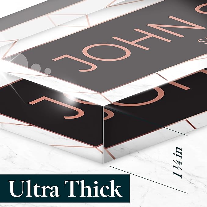 Desk Name Plate Personalized, Custom Name Plates 2½/x8 Inches, Thick Crystal-Clear Acrylic, Gift Box, Office Desk Decor. USA Made by ACRYLUXE (Acry)