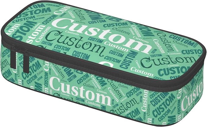 Custom Pencil Case with Name, Personalized Pen Bag Add Your Image Text, Large Storage Students Stationery Pen Box with Zipper Durable Pencil Box for Girls Boys Office School