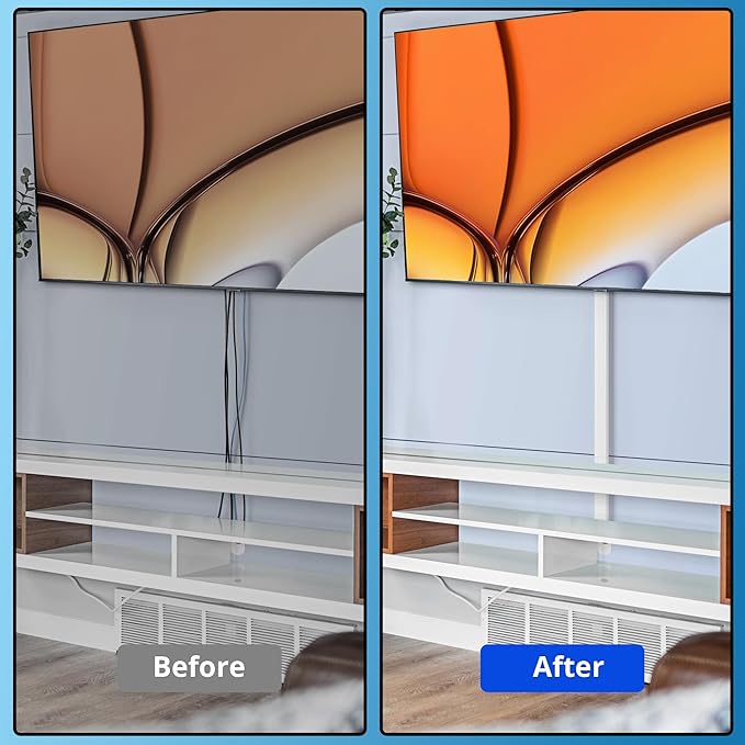 ZhiYo Cord Hider Wall 45in(3X L15in), Self-Adhesive Cable Hider for 2-4 Cords, Large Wire Cover Hide Cords Wall Mounted TV, Cable Raceway White, W1.2in H0.7in