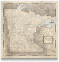 Push Pin Minnesota Map Board - With Push Pins to Mark Minnesota Travel - Handmade in Ohio, USA - Design: Rustic Vintage
