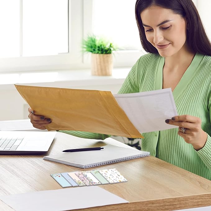 9 Pads Wildflower Sticky Notes 3x3 Inch Cute Self Stick Notepads Notes Adhesive Memo Pad Office Decor Gifts for Students School Teacher Meeting Office Supplies