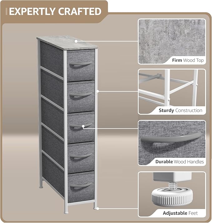 Sorbus Kids Dresser with 5 Drawers - Storage Unit Organizer Chest for Clothes - Bedroom, Kids Room, Nursery, & Closet