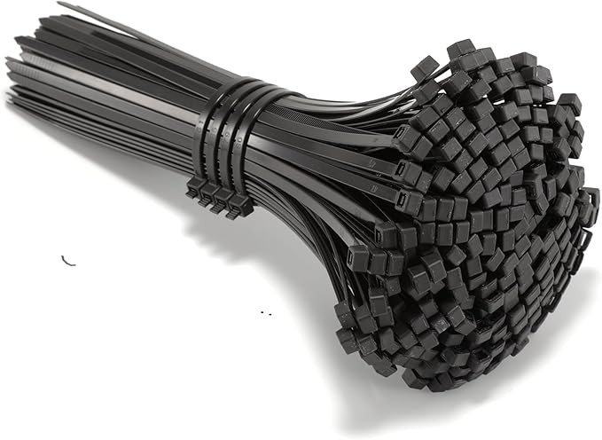 Zip Ties, Cable Ties, 1000Pcs 6Inch 40Lb Tensile Strength Black Premium Self-Locking Nylon Zip Ties For Home Office, Garden, Workshop Fences