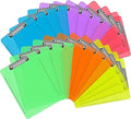 Plastic Clipboards, PANDRI 24 Pack Clear Colored Clipboards, Low Profile Clip Board 12.5 x 9 Inch Standard Letter Size, Office Supplies Classroom