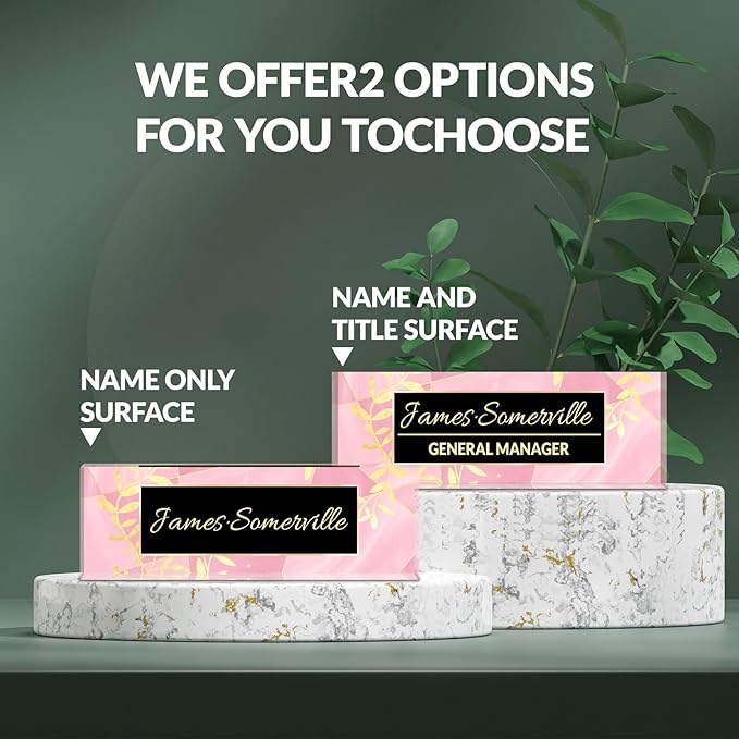 Desk Name Plate Personalized, Custom Name Plate for Desk, Acrylic Desktop Accessories, Office Gift & Decor for Women Men, Teacher Nurse Boss Employee Appreciation Gifts