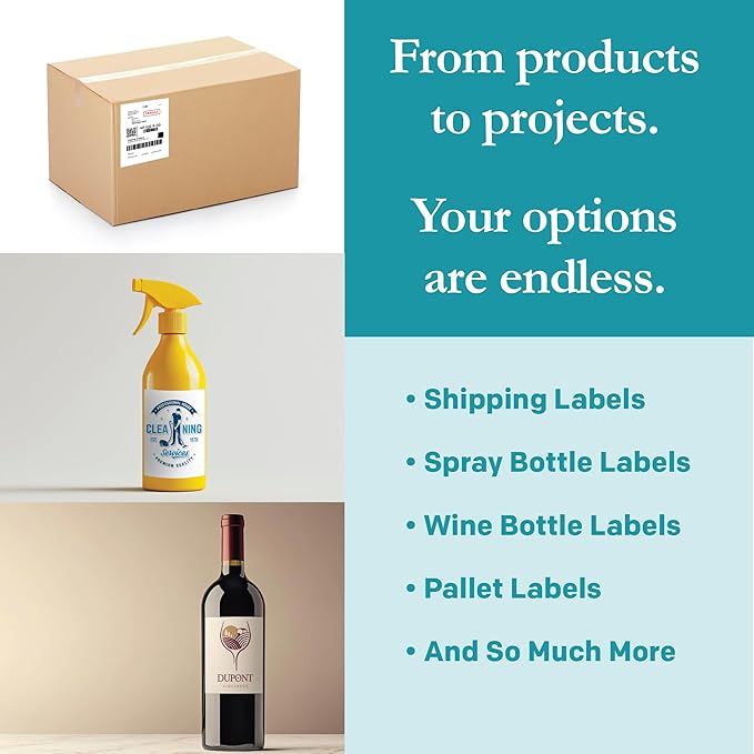 Premium Label Supply White Sticker Shipping Labels – 4.25" x 5.5" – Laser/Inkjet Compatible – (4 per Sheet), 1000 Sheets – 4000 Total Adhesive Labels