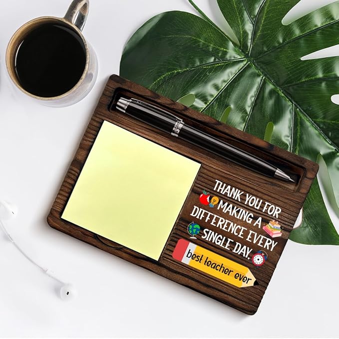 Best Teacher Appreciation Gifts, Thank You Gifts for Teachers Retirement Birthday Christmas End of Year, Best Teacher Ever Gift Sticky Note Holder