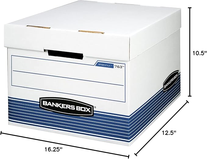 Bankers Box 30-Pack Medium Duty File Storage Boxes with Lids, FastFold Assembly, Letter/Legal, STOR/FILE, (0076316)