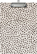 Clipboard Design Decorative Wood A4 Letter Size Clip Boards for Classroom Office, Standard Size 9" x 12.5" with Low Profile Metal Clip - Spots Leopard