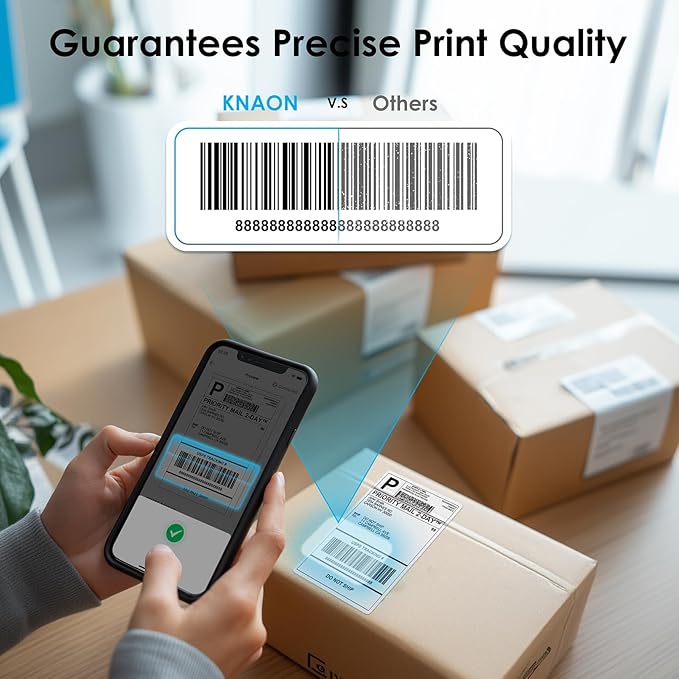 Bluetooth Thermal Shipping Label Printer, 4x6 Portable Thermal Address Label Printer for Small Business, Compatible with iPhone,Android,Windows,Mac,–Works with Ebay Shopify USPS&More, Black