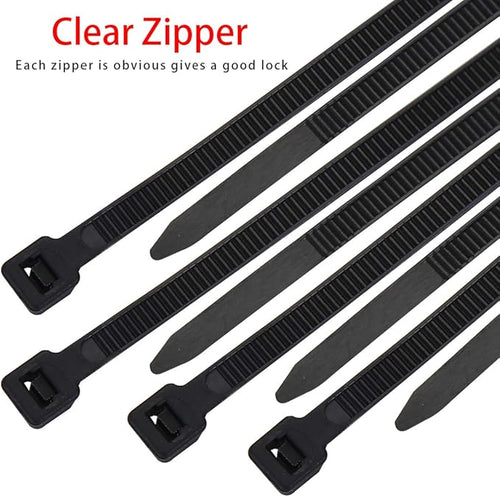 150 Pieces Multi-Purpose Cable Zip Ties 8 Inch,Self Locking Black Zip Ties with 50 Pounds Tensile Strength
