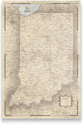 Conquest Maps Push Pin Indiana Map Board - With Push Pins to Mark Indiana Travels - Handmade in Ohio, USA - Design: Rustic Vintage