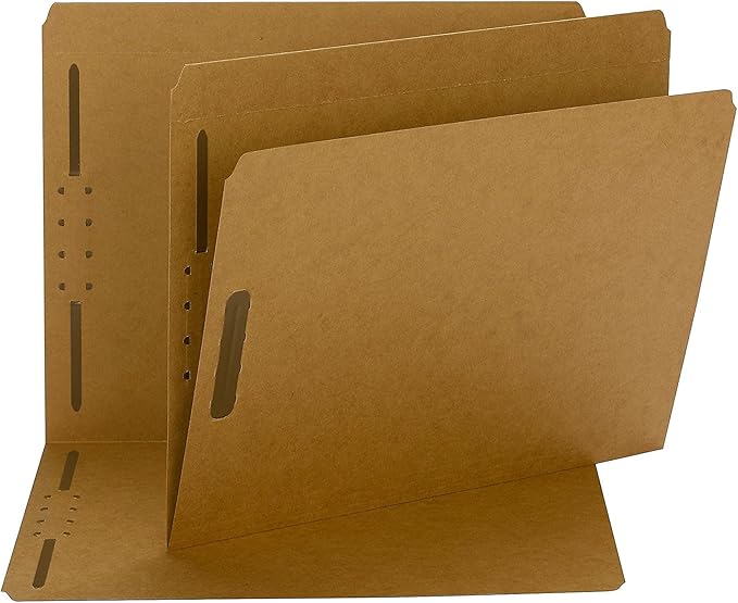 Smead Fastener File Folder, 2 Fasteners, Reinforced Straight-Cut Tab, Letter Size, Kraft, 50 per Box (14813), Brown