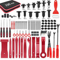 GOOACC 330Pcs Trim Removal Tool, Auto Push Pin Bumper Retainer Clip Set Fastener Terminal Remover Tool Adhesive Cable Clips Pry Kit Car Panel Radio Removal Auto Clip Pliers, Red