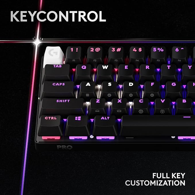 Logitech G PRO X 60 Lightspeed Wireless Gaming Keyboard, Ultra Compact TKL 60% Mechanical Keyboard for Windows PC, LIGHTSYNC RGB, Dual-Shot PBT Keycaps, GX Optical Linear Switches - Black