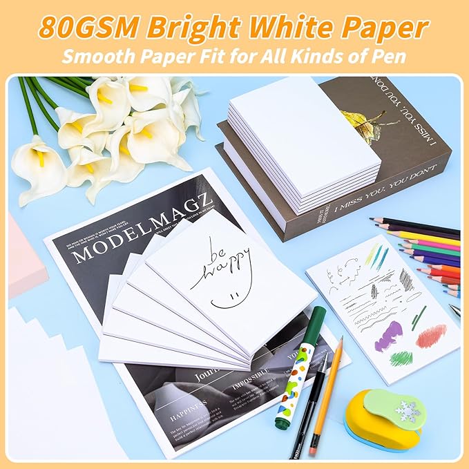 Note Pads 4x6, 36 Pack Small NotePads, Server Note Pads, Scratch Pads 4x6, Memo Pads White Paper, 50 Sheets per Blank Note Pads 4x6, Mini Writing Pads Pocket Notepads for Office School Home Supplies