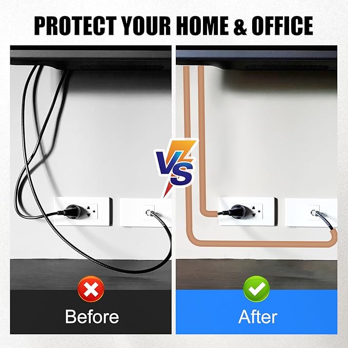 Self-Adhesive Cable Hider, Flexible Wire Cover Cable Raceway for Wires, Wall Mount TV, Home Audio, Network, Power, and Phone Line Managemen (Light Brown, 157inch)