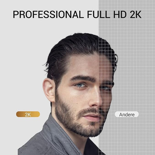 2K Webcam with Microphone, 1440P QHD Web Cam for Desktop Computer, Plug and Play USB Computer Camera for Laptop/PC, Streaming Web Camera with Auto Light Correction for Zoom/Teams/Skype, Mac/Windows