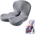 Celina Orthopedic Cushion, Celina Seat Cushion - Car Cushion with L Shaped Ergonomic Design, Memory Foam Seat Cushion for Office Chair, Car and Gaming Seat (Light Gray)