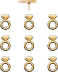 Engagement Ring Push Pins - Gold Diamond Ring Map Pins for Cork Boards, Maps, or Lapel Use - Designed in USA - Set of 10