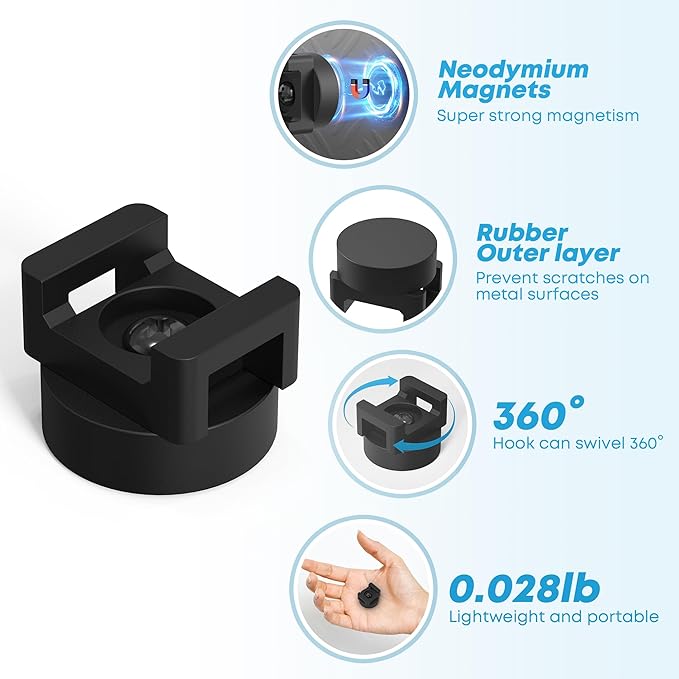 20Pcs Magnetic Zip Tie Mount Heavy Duty Magnetic Cable Zip Tie Base, Tie Mounts, Magnetism Wire Clamps, Magnet Zip Ties Holders, Zip Tie Organizer Magnet Wire Management Clips