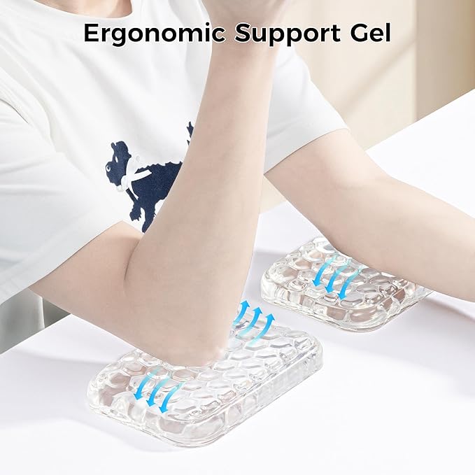Ospelelf Ergonomic Elbow Rest for Desk, Gel Keyboard Wrist Rest Support, Arm Rest Pad for Mouse, 2 Pack