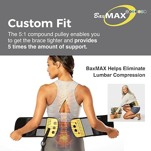 Adjustable Back Brace with 5-to-1 Compression Pulley System for Lumbar Support & Back Pain - Immediate Relief from Sciatica, Scoliosis, Bulging/Herniated Disc - Lightweight/Breathable, Small
