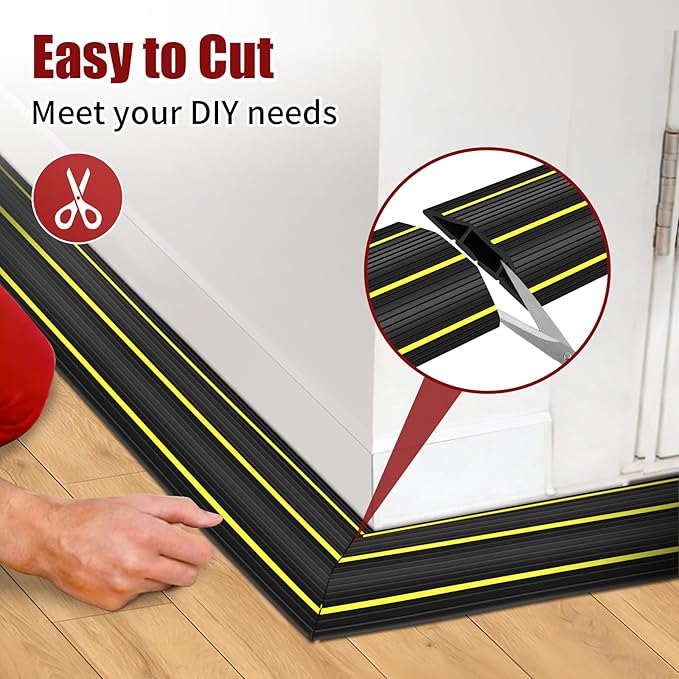 6 FT Floor Cable Cover, Cord Covers for Wires on Floor, Heavy Duty PVC Duct Extension Wire Covers, 3 Channels Cord Hider Floor Cable Management for Indoor Outdoor, Black